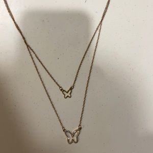 never worn layered butterfly necklace